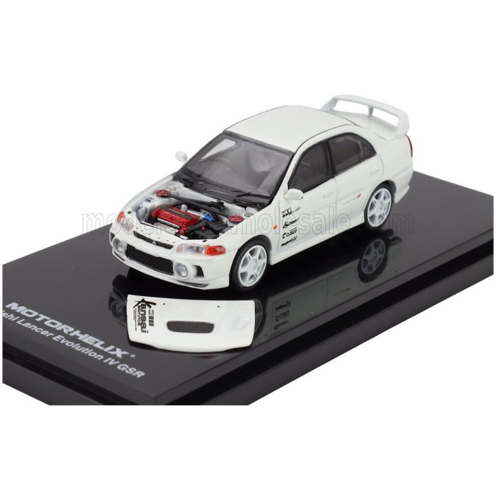 MOTORHELIX MITSUBISHI LANCER GSR EVOLUTION IV TURBO 1999 - WHITE 1/64