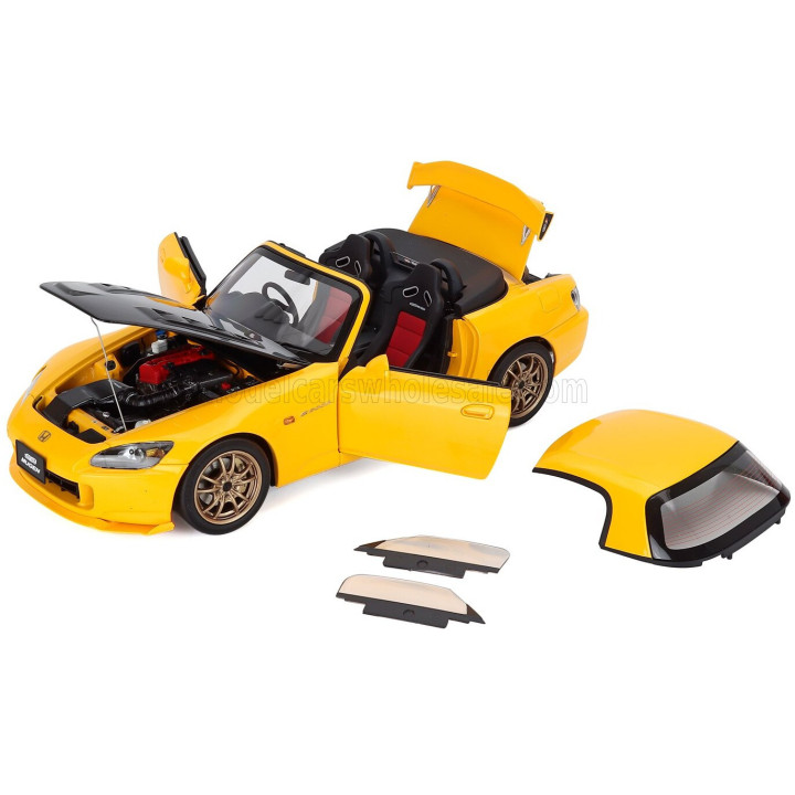 MOTORHELIX HONDA S2000 SPIDER HARD-TOP MUGEN 2001 - INDY YELLOW PEARL CARBON 1/18