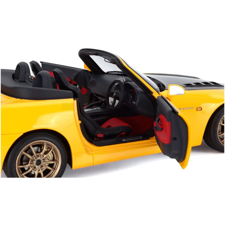 MOTORHELIX HONDA S2000 SPIDER HARD-TOP MUGEN 2001 - INDY YELLOW PEARL CARBON 1/18