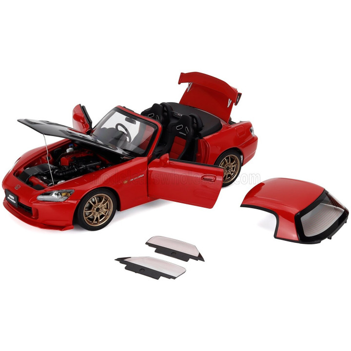 MOTORHELIX HONDA S2000 SPIDER HARD-TOP MUGEN 2001 - RED CARBON 1/18