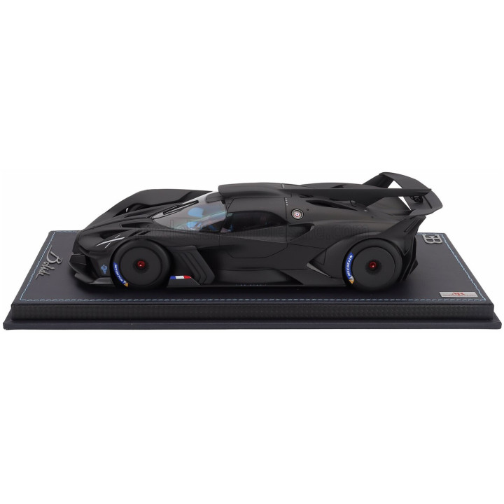 MR MODELS BUGATTI BOLIDE W16.4 8.0 FOUR-TURBO 1850hp 500km/h 2020 - CON VETRINA - WITH SHOWCASE - MATT CARBON 1/18
