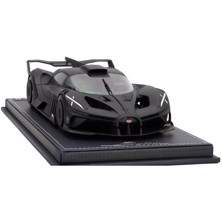 MR MODELS BUGATTI BOLIDE W16.4 8.0 FOUR-TURBO 1850hp 500km/h 2020 - CON VETRINA - WITH SHOWCASE - MATT CARBON 1/18