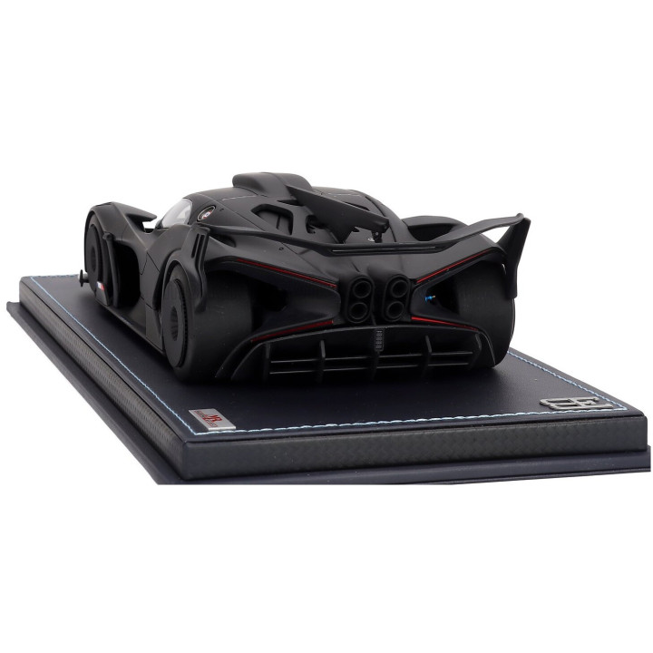 MR MODELS BUGATTI BOLIDE W16.4 8.0 FOUR-TURBO 1850hp 500km/h 2020 - CON VETRINA - WITH SHOWCASE - MATT CARBON 1/18