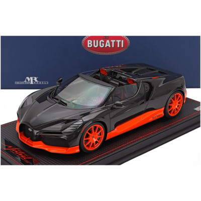 MR MODELS BUGATTI MISTRAL W16 WORLD RECORD CONFIGURATION 2023 - CON VETRINA - WITH SHOWCASE - BLACK ORANGE FLUO 1/18