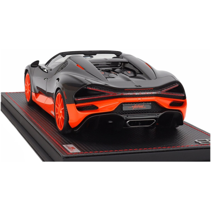 MR MODELS BUGATTI MISTRAL W16 WORLD RECORD CONFIGURATION 2023 - CON VETRINA - WITH SHOWCASE - BLACK ORANGE FLUO 1/18