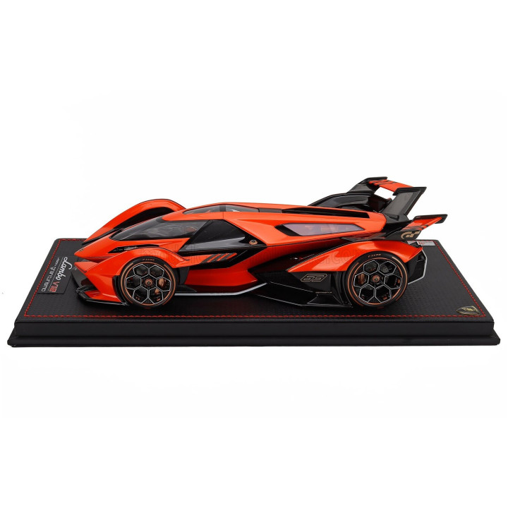 MR MODELS LAMBORGHINI V12 VISION GT GRAN TURISMO 2020 - ARANCIO EGON - ORANGE BLACK 1/18