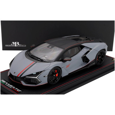 MR MODELS LAMBORGHINI REVUELTO NA63 2026 - CON VETRINA - WITH SHOWCASE - GRIGIO ACHESO - GREY ORANGE 1/18