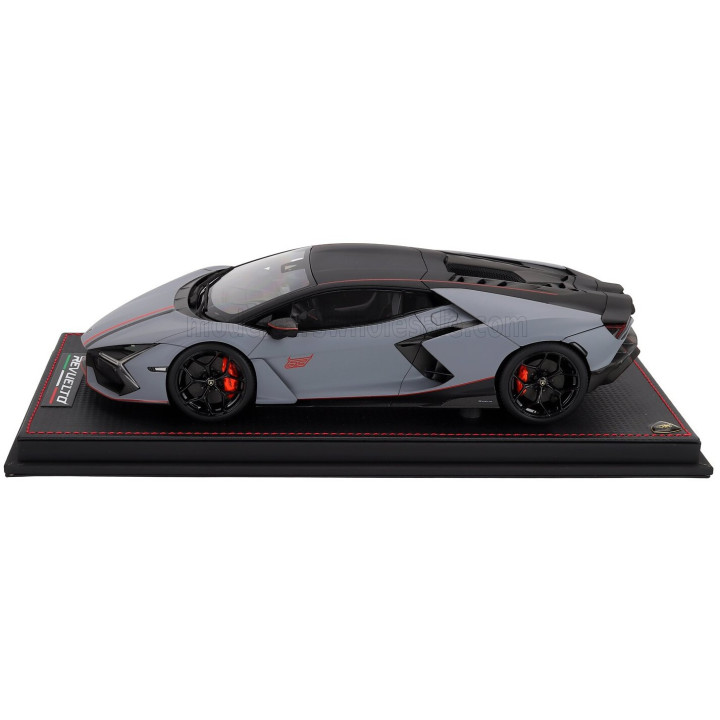 MR MODELS LAMBORGHINI REVUELTO NA63 2026 - CON VETRINA - WITH SHOWCASE - GRIGIO ACHESO - GREY ORANGE 1/18