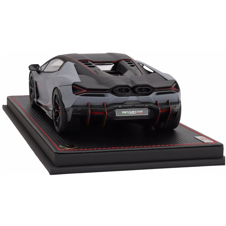 MR MODELS LAMBORGHINI REVUELTO NA63 2026 - CON VETRINA - WITH SHOWCASE - GRIGIO ACHESO - GREY ORANGE 1/18