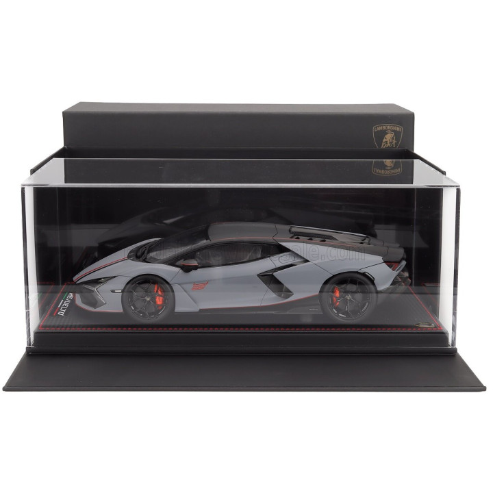 MR MODELS LAMBORGHINI REVUELTO NA63 2026 - CON VETRINA - WITH SHOWCASE - GRIGIO ACHESO - GREY ORANGE 1/18