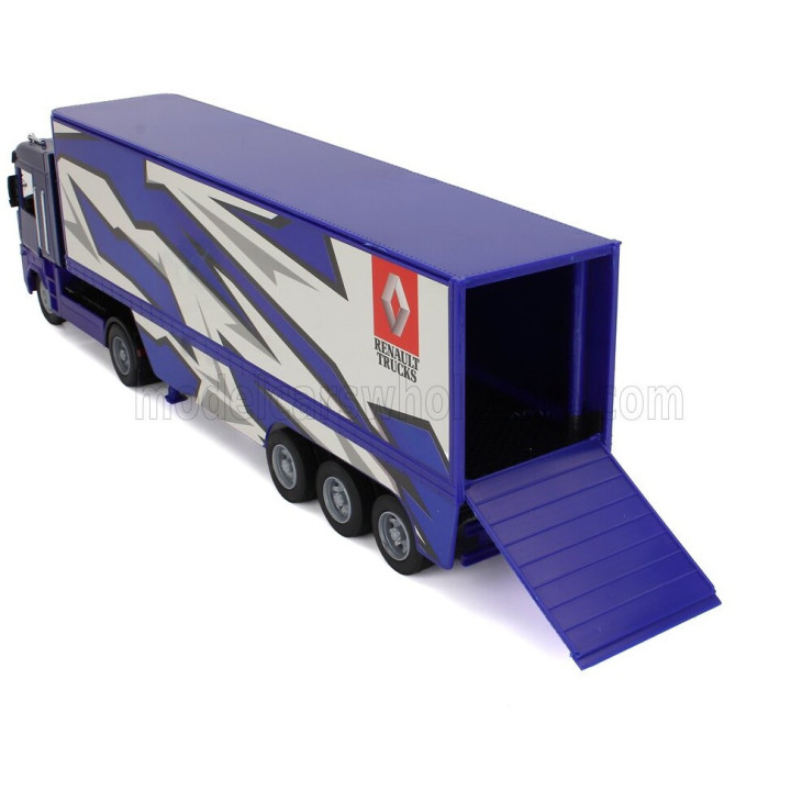 NEWRAY RENAULT MAGNUM AE500 TRUCK CASSONATO 2009 - BLUE WHITE BLACK 1/32