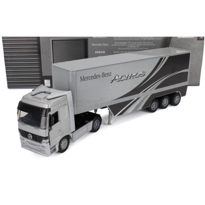 NEWRAY MERCEDES BENZ ACTROS 1857 TRUCK CASSONATO 1998 - SILVER BLACK 1/32