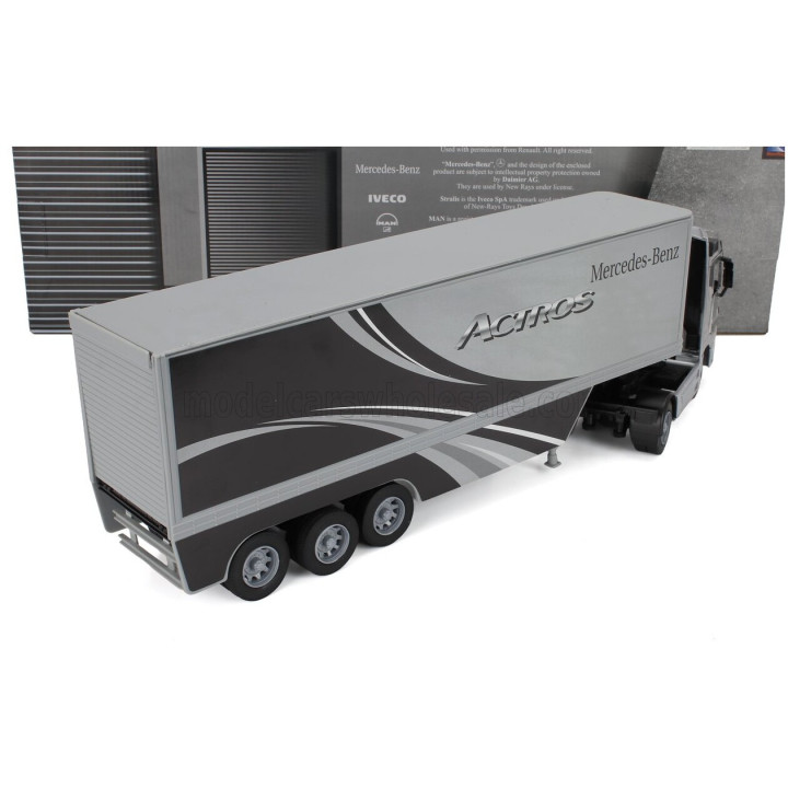 NEWRAY MERCEDES BENZ ACTROS 1857 TRUCK CASSONATO 1998 - SILVER BLACK 1/32