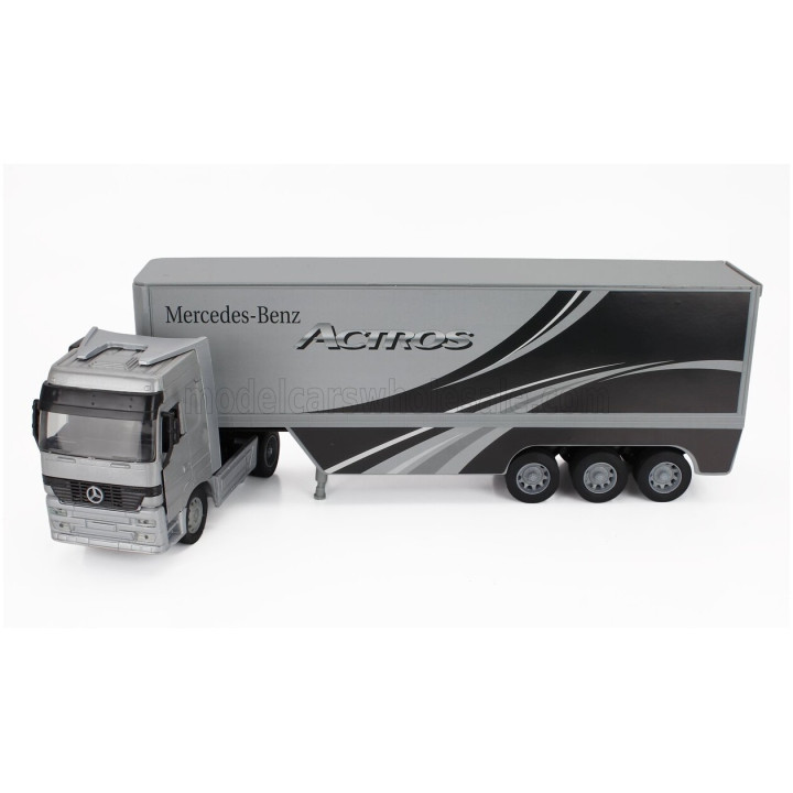 NEWRAY MERCEDES BENZ ACTROS 1857 TRUCK CASSONATO 1998 - SILVER BLACK 1/32