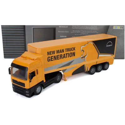 NEWRAY MAN TGX 18.410 TRUCK CASSONATO 2019 - YELLOW BLACK 1/32