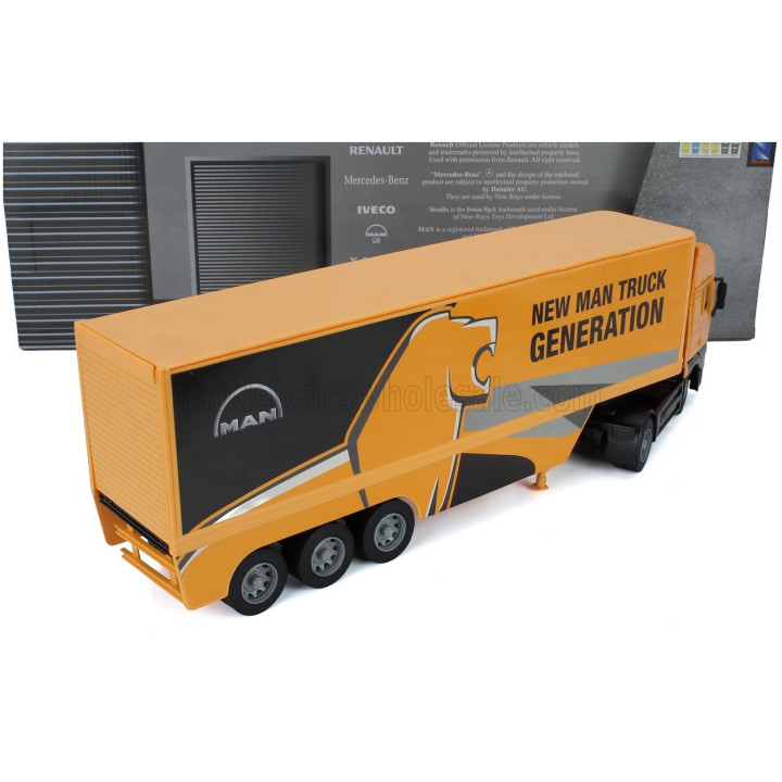 NEWRAY MAN TGX 18.410 TRUCK CASSONATO 2019 - YELLOW BLACK 1/32