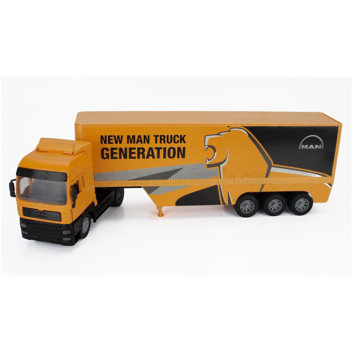 NEWRAY MAN TGX 18.410 TRUCK CASSONATO 2019 - YELLOW BLACK 1/32