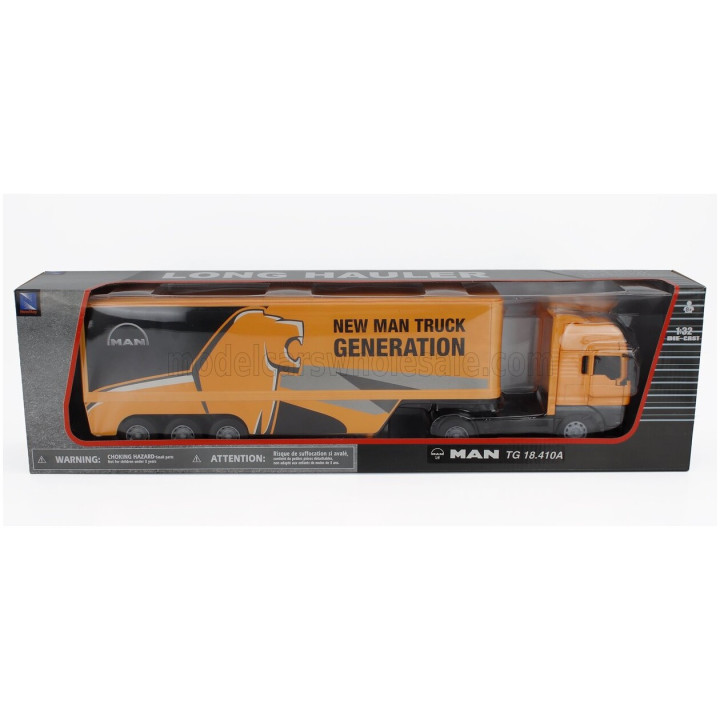 NEWRAY MAN TGX 18.410 TRUCK CASSONATO 2019 - YELLOW BLACK 1/32