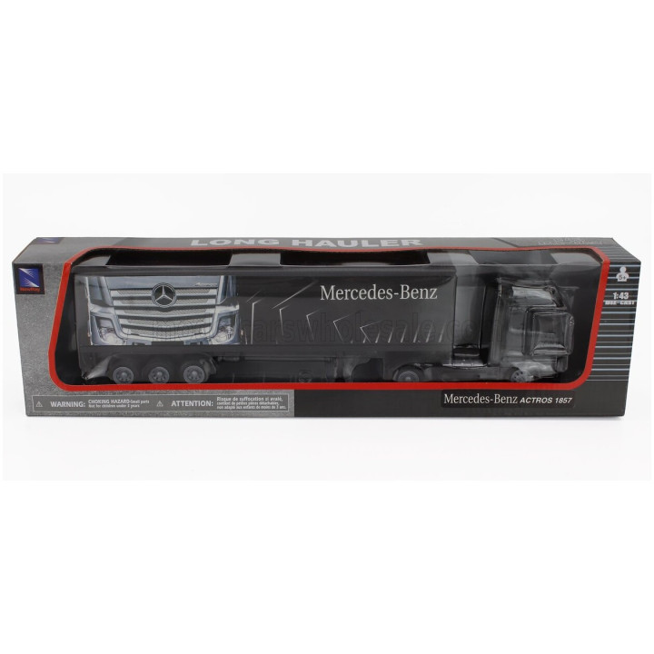 NEWRAY MERCEDES BENZ ACTROS 1857 TRUCK CASSONATO 1998 - BLACK 1/43