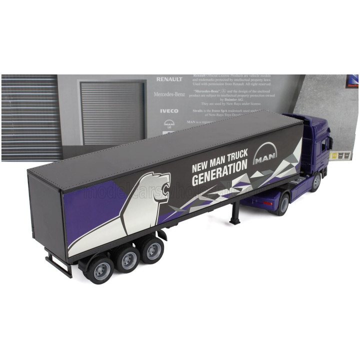 NEWRAY MAN F2000 TRUCK CASSONATO 1995 - BLUE BLACK 1/43
