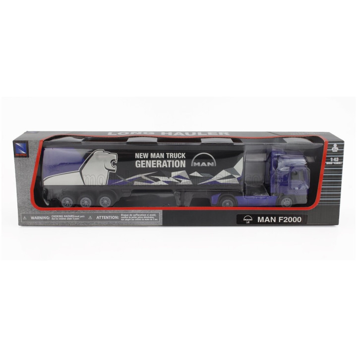 NEWRAY MAN F2000 TRUCK CASSONATO 1995 - BLUE BLACK 1/43
