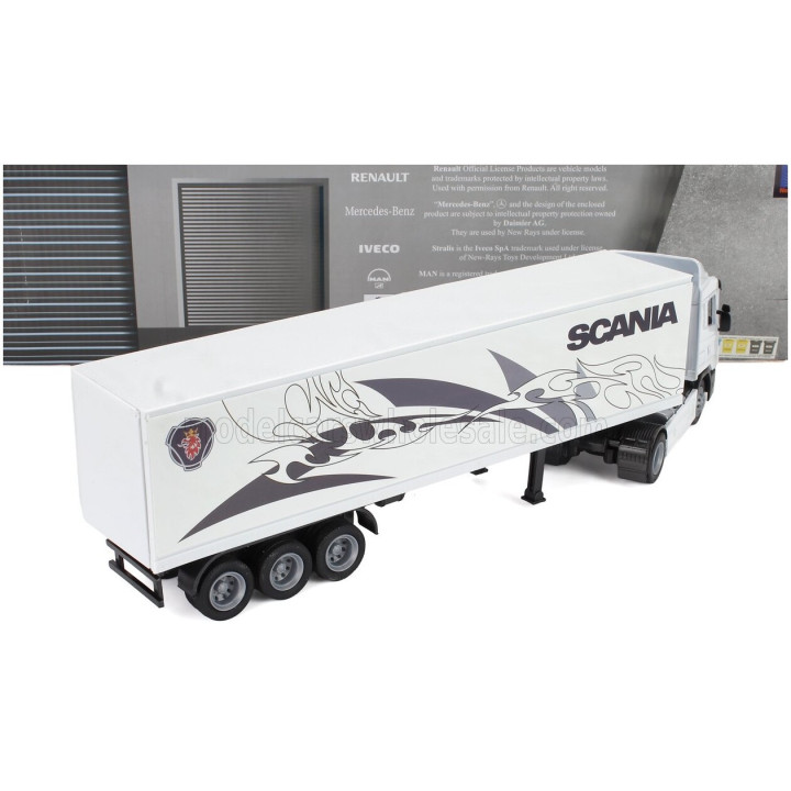NEWRAY SCANIA R124/400 TRUCK CASSONATO 2000 - WHITE 1/43