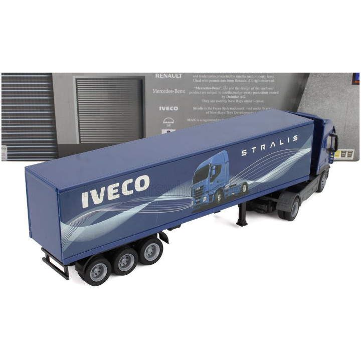 NEWRAY IVECO FIAT STRALIS 540 TRUCK CASSONATO 2009 - BLUE MET 1/43
