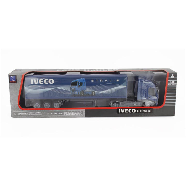 NEWRAY IVECO FIAT STRALIS 540 TRUCK CASSONATO 2009 - BLUE MET 1/43