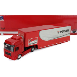 NEWRAY MAN F2000 TRUCK TEAM DUCATI CORSE BIKE TRANSPORTER 1995 - RED WHITE 1/43
