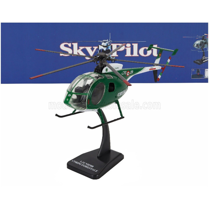 NEWRAY HUGHES NH500 CFS09 HELICOPTER CORPO FORESTALE - POLICE - GREEN WHITE 1/32