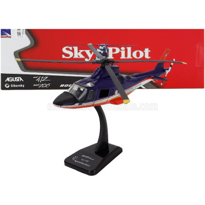 NEWRAY AGUSTA WESTLAND A109 POWER HELICOPTER PROTEZIONE CIVILE - BLUE WHITE RED 1/43