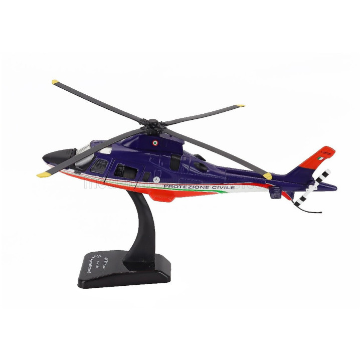 NEWRAY AGUSTA WESTLAND A109 POWER HELICOPTER PROTEZIONE CIVILE - BLUE WHITE RED 1/43