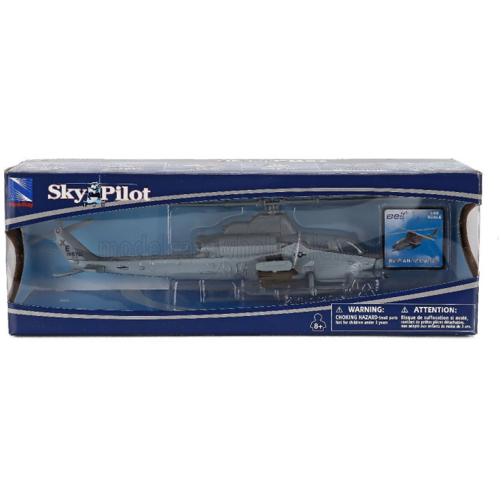 NEWRAY BELL AH-1Z COBRA VIPER HELICOPTER MILITARY - MILITARY GREY 1/55