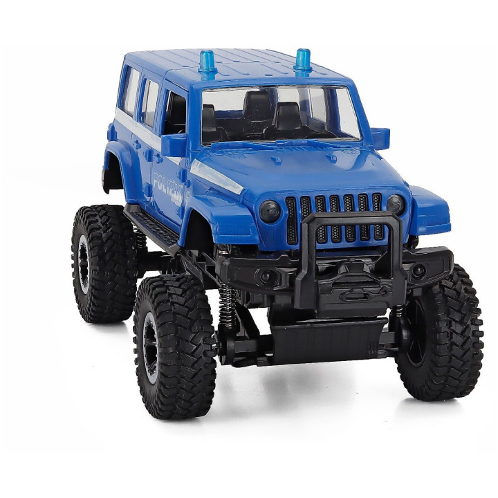 NEWRAY JEEP SAHARA OFF-ROAD POLIZIA - POLICE 2019 - LIGHT BLUE 1/18