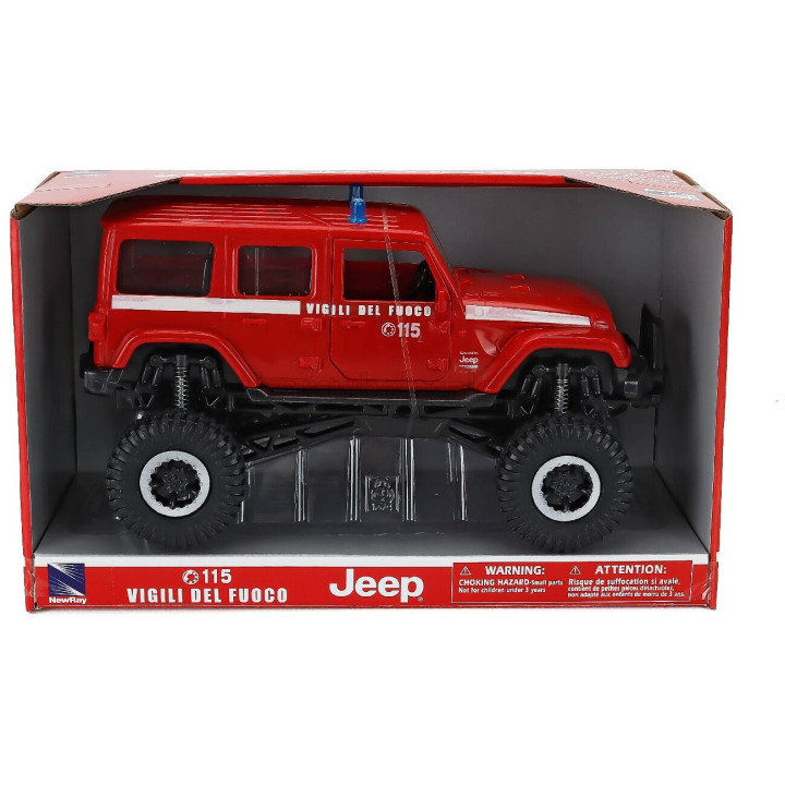 NEWRAY JEEP SAHARA OFF-ROAD VIGILI DEL FUOCO 2019 - RED WHITE 1/18