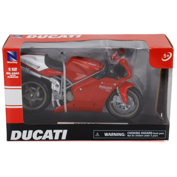 NEWRAY DUCATI 998S TESTASTRETTA REPLICA SUPERBIKE 2001 - RED 1/12