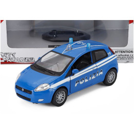 NEWRAY FIAT GRANDE PUNTO POLIZIA - POLICE 2006 - LIGHT BLUE WHITE 1/24