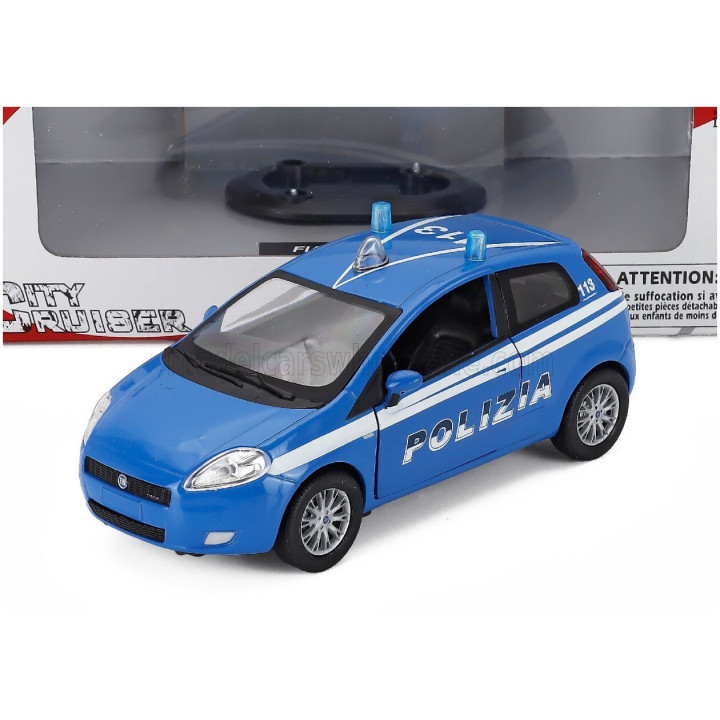 NEWRAY FIAT GRANDE PUNTO POLIZIA - POLICE 2006 - LIGHT BLUE WHITE 1/24