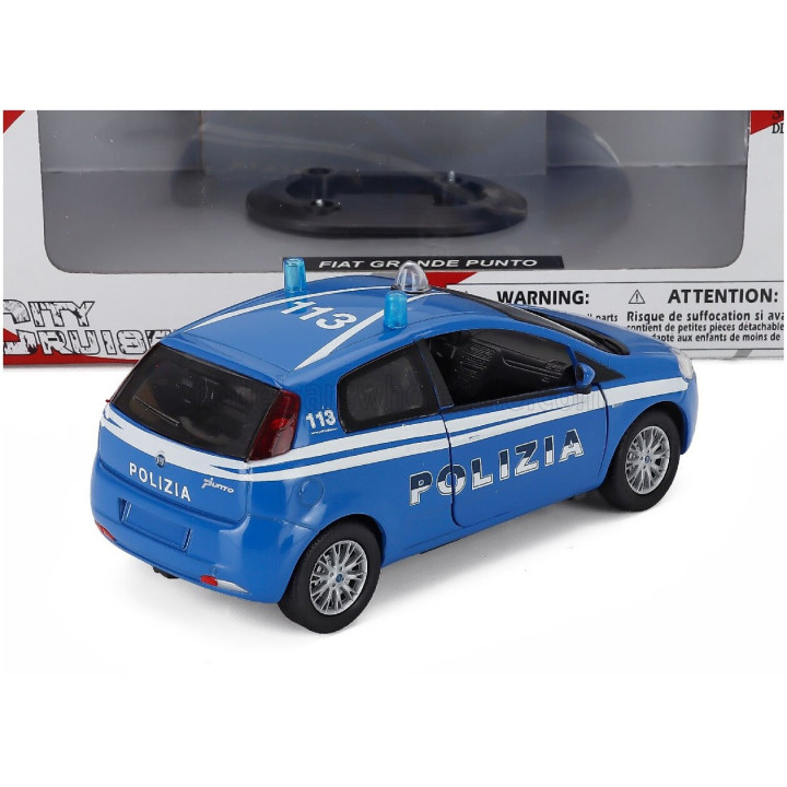 NEWRAY FIAT GRANDE PUNTO POLIZIA - POLICE 2006 - LIGHT BLUE WHITE 1/24