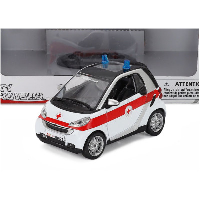 NEWRAY SMART II FORTWO C.R.I. CROCE ROSSA ITALIANA 2007 - WHITE RED 1/24