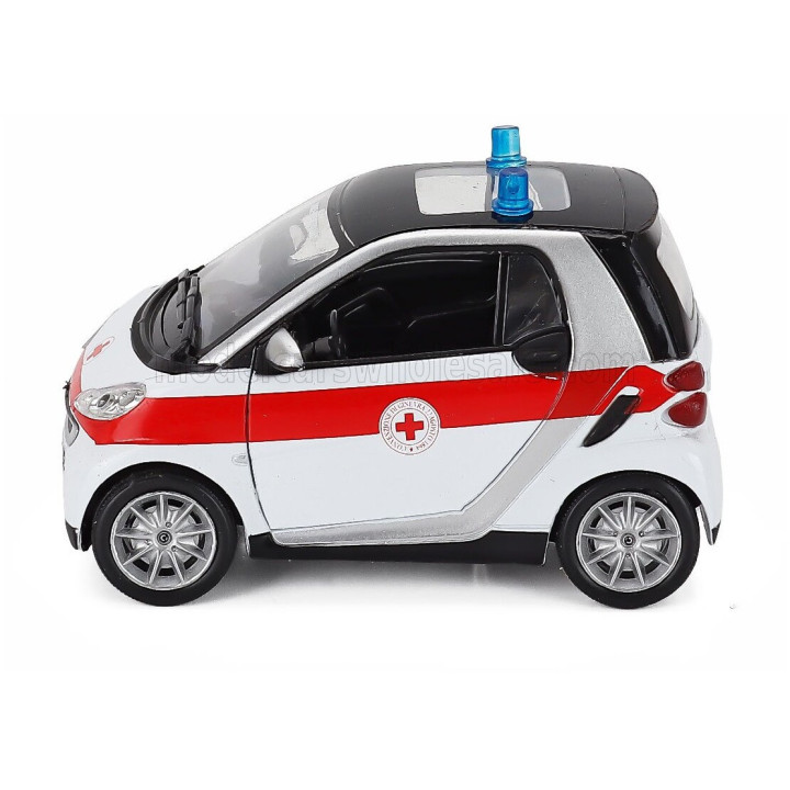 NEWRAY SMART II FORTWO C.R.I. CROCE ROSSA ITALIANA 2007 - WHITE RED 1/24