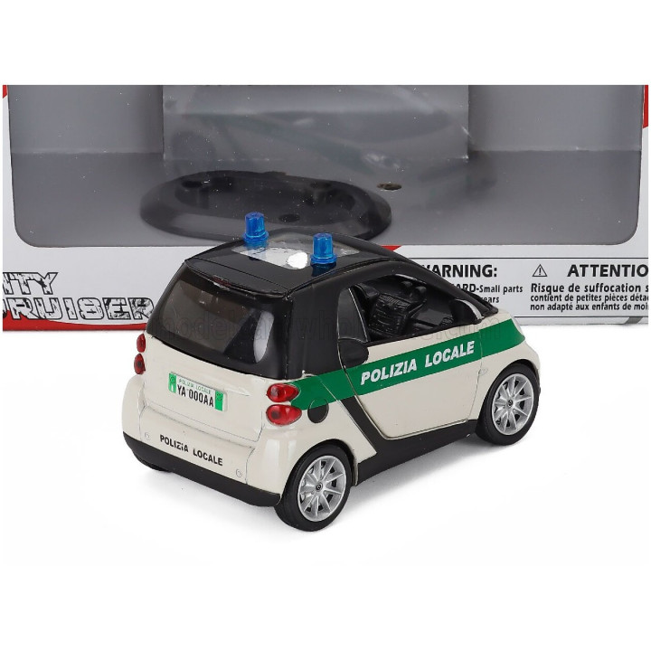 NEWRAY SMART II FORTWO POLIZIA LOCALE - POLICE 2007 - WHITE GREEN 1/24