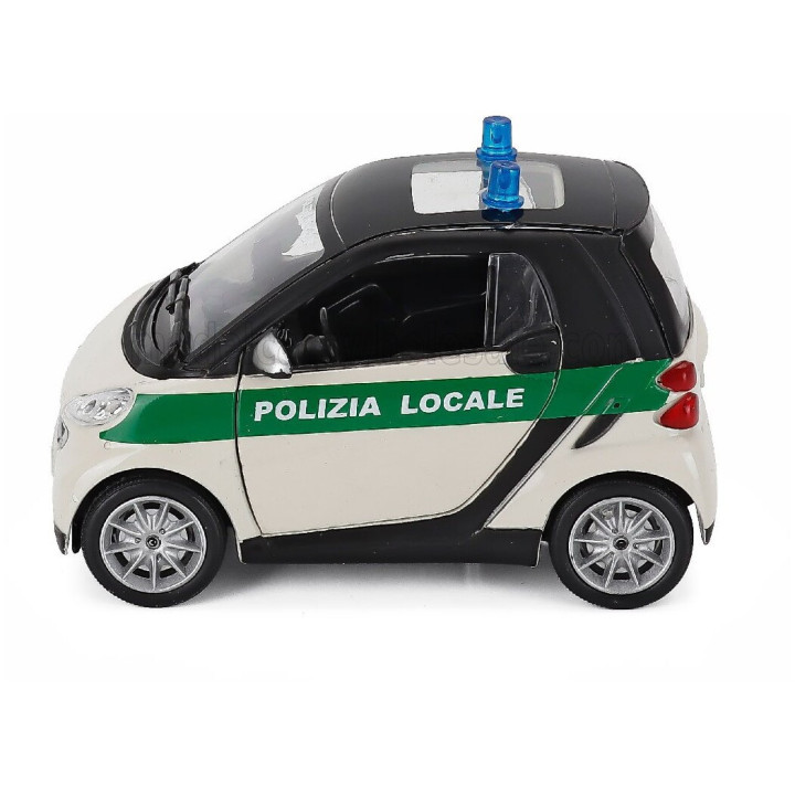 NEWRAY SMART II FORTWO POLIZIA LOCALE - POLICE 2007 - WHITE GREEN 1/24