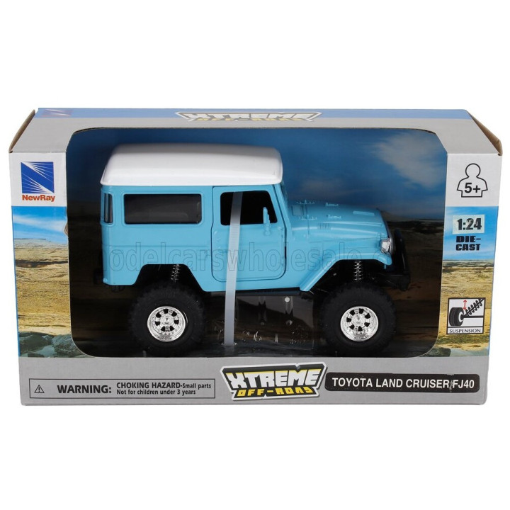 NEWRAY TOYOTA LAND CRUISER FJ40 1977 - LIGHT BLUE WHITE 1/24