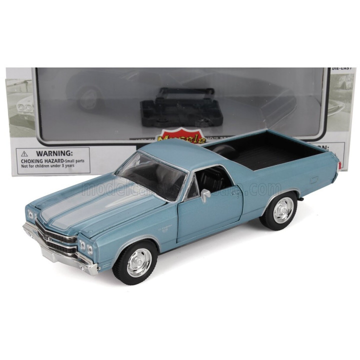 NEWRAY CHEVROLET EL CAMINO SS PICK-UP 1970 - LIGHT BLUE MET 1/24