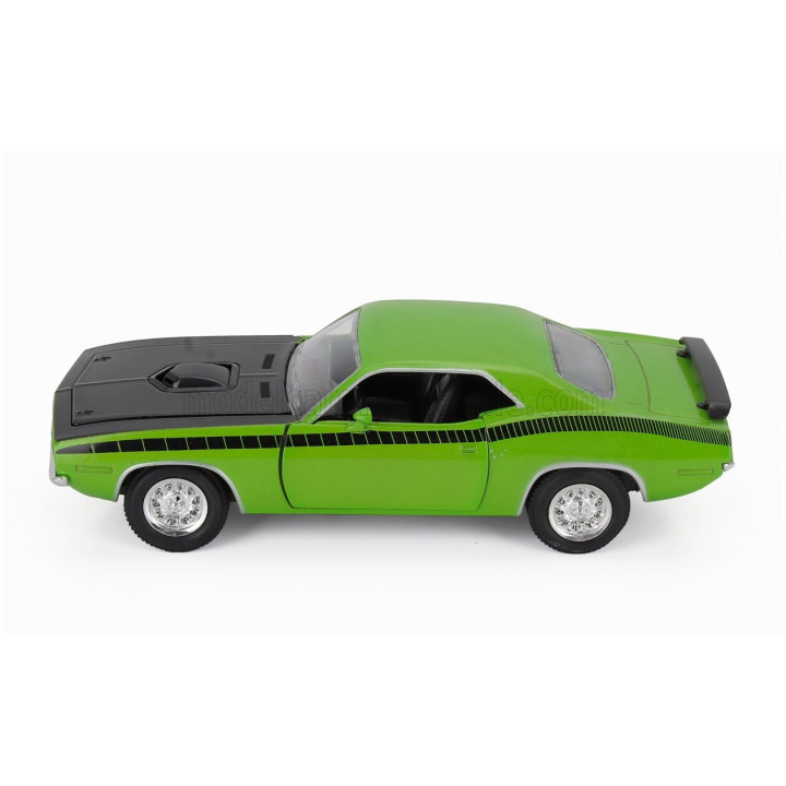 NEWRAY PLYMOUTH CUDA COUPE 1970 - GREEN BLACK 1/24