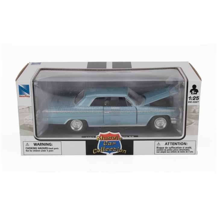 NEWRAY CHEVROLET IMPALA SS 1962 - LIGHT BLUE MET 1/24