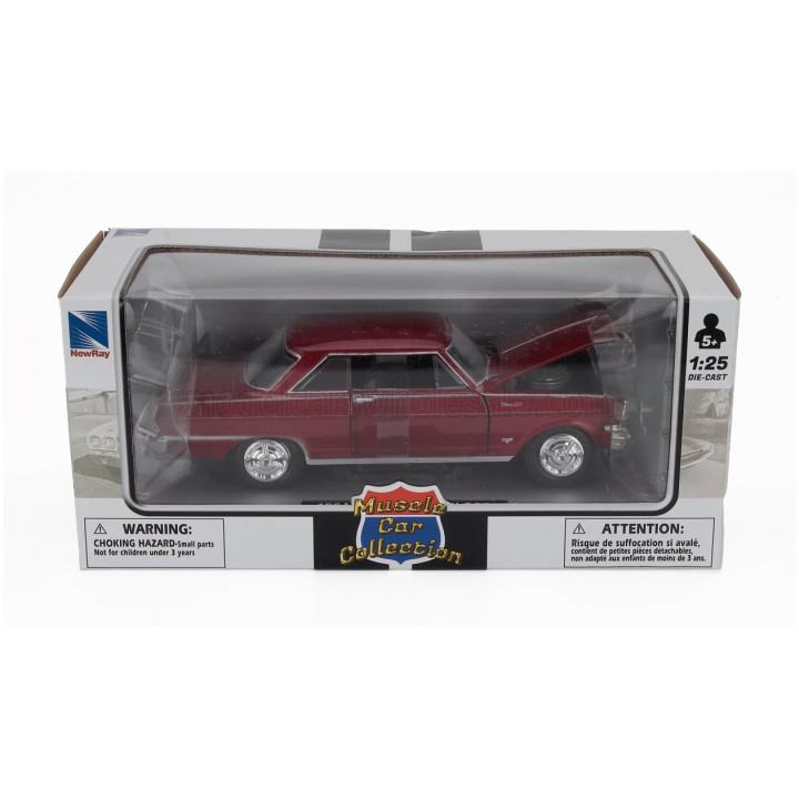 NEWRAY CHEVROLET CHEVY NOVA SS 1964 - RED MET 1/24