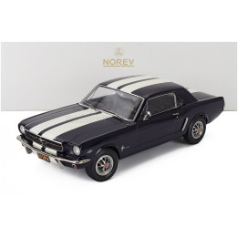 NOREV FORD USA MUSTANG COUPE HARD-TOP 1965 - BLUE WHITE 1/18