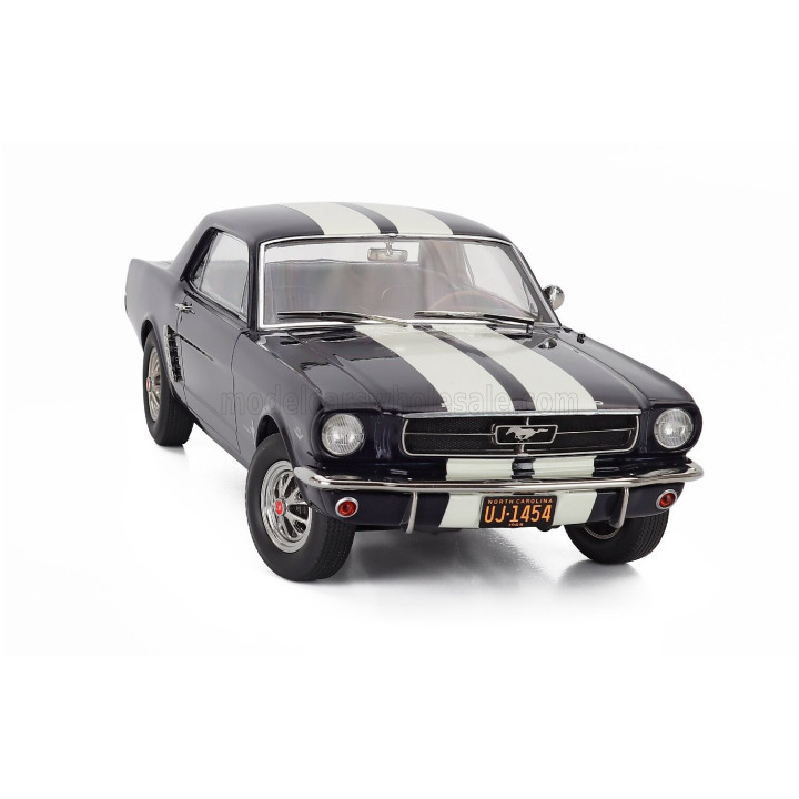 NOREV FORD USA MUSTANG COUPE HARD-TOP 1965 - BLUE WHITE 1/18